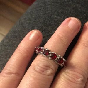 Garnet eternity ring